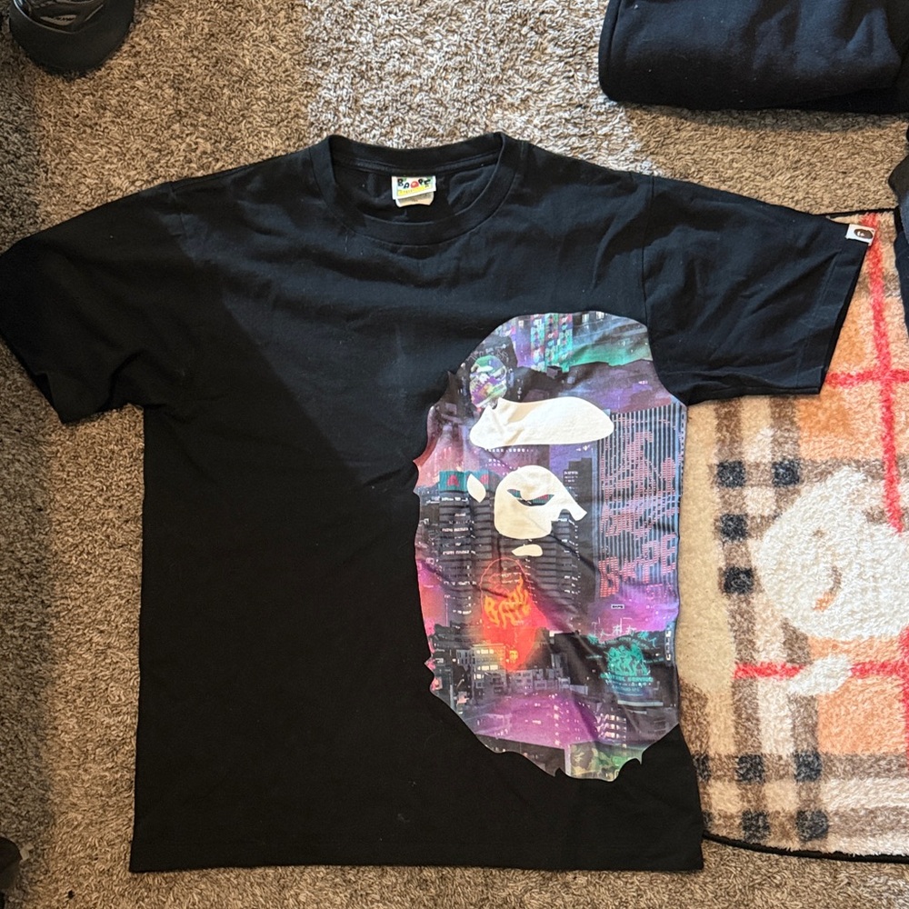Black Bape graphic T-shirt barley worn
